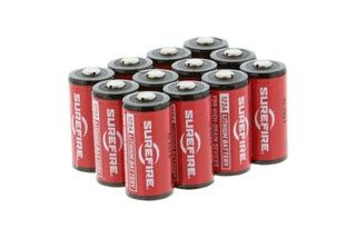 The SureFire CR123A batteries pack of 12 feature a 10 year shelf life